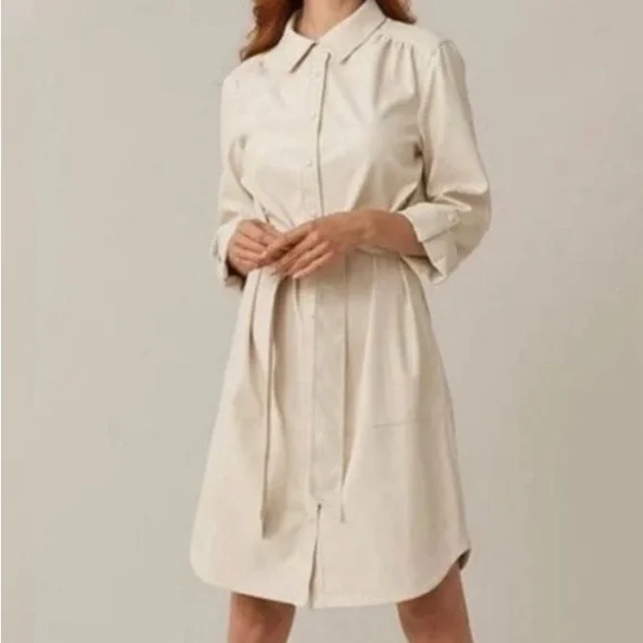 Joseph Ribkoff | Dresses | Joseph Ribkoff Vegan Leather White Midi Dress |  Poshmark